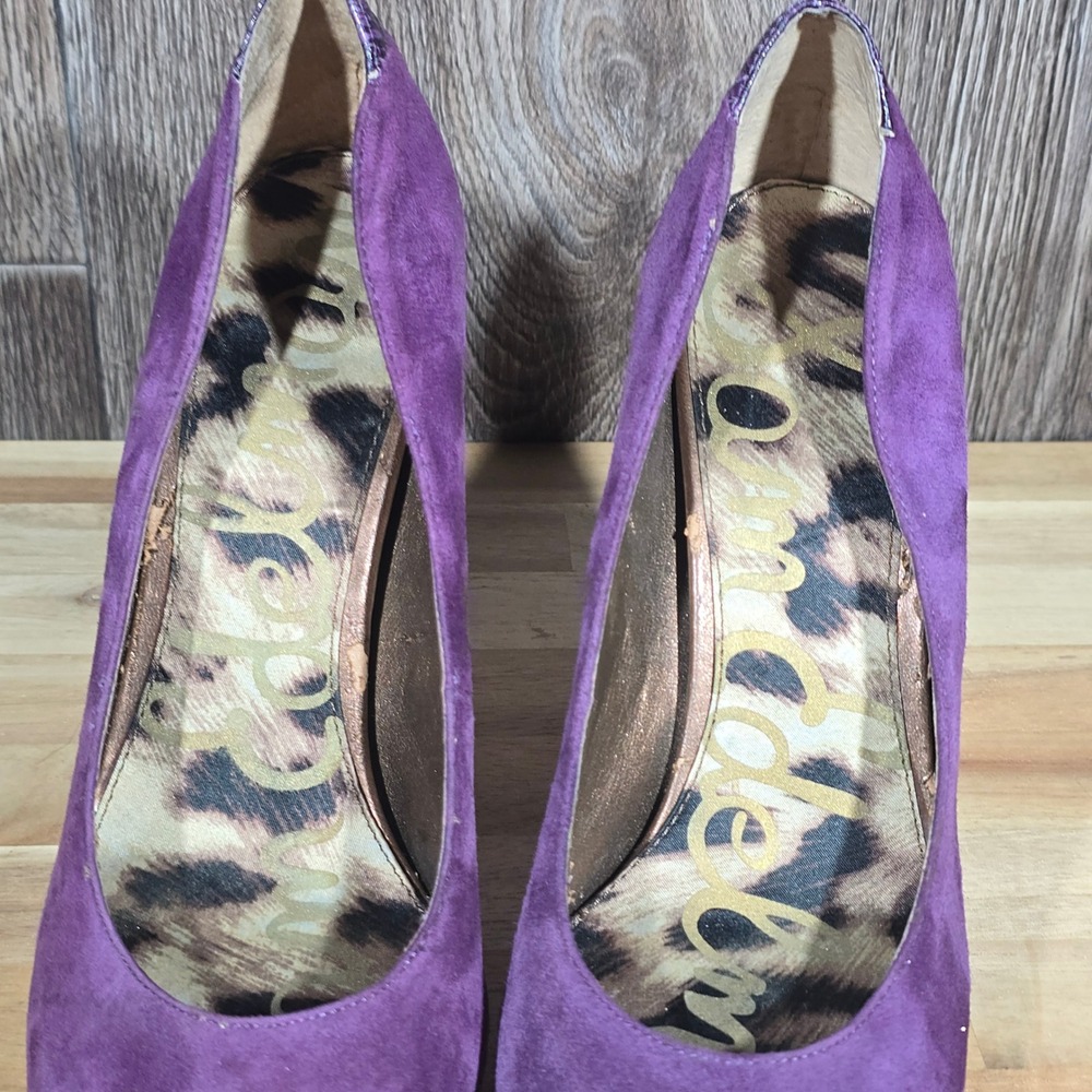 Sam Edelman Yasmine Stiletto Pumps Snake Trim Purple Suede Women's Size 9M‎ - Picture 16 of 16